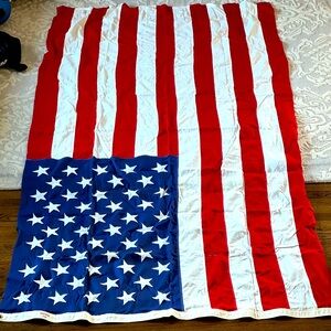 American flag, 100% cotton,114”X 55”, vintage.